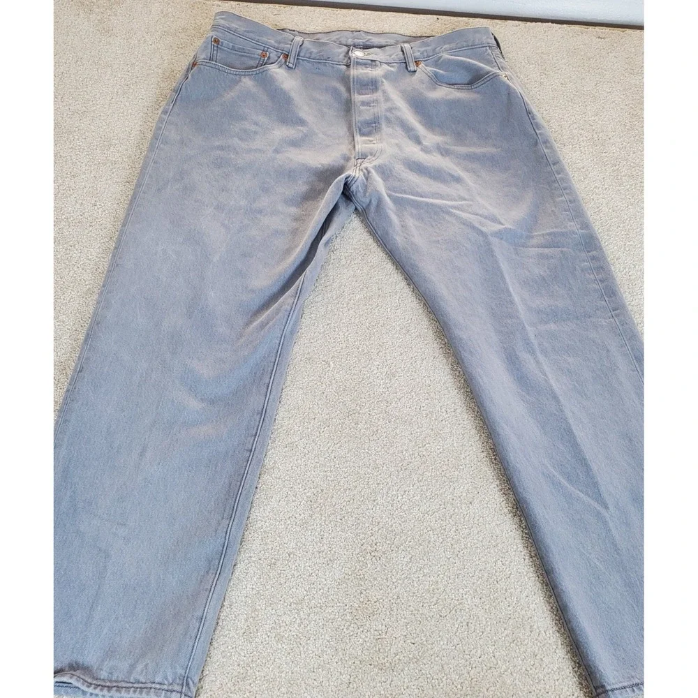LEVIS‎ 501 Men's 42X32 ACTUAL MEASURE 39X29.5 Gray Jeans Straight Button Fly Y2K